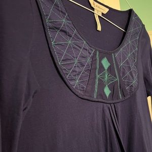 Blue Embroidery Top